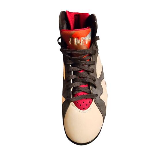 Jordan Athletic Shoes in Cream and Brown with Red Accents - Picture 3 of 9